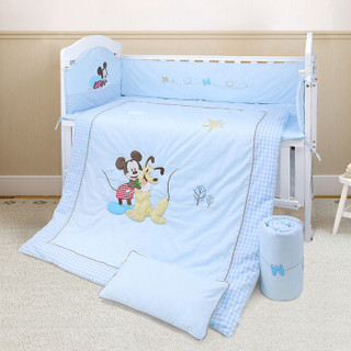 迪士尼宝宝 Disney Baby 婴儿床品套件 可拆洗床围被子床单被套被芯枕套枕芯 奇幻之旅蓝色120*65cm