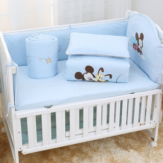 迪士尼宝宝 Disney Baby 婴儿床品套件 可拆洗床围被子床单被套被芯枕套枕芯 奇幻之旅蓝色110*60cm