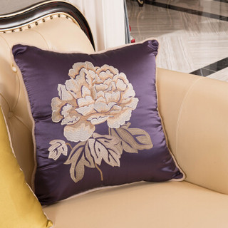 中伟ZHONGWEI欧式沙发 优质牛皮实木沙发 客厅实木雕花沙发组合双人位香槟色