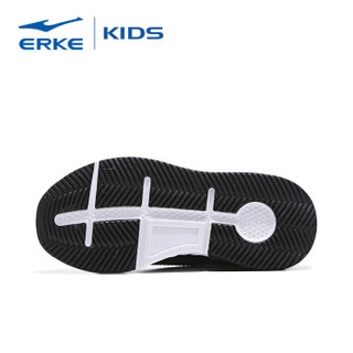 鸿星尔克（ERKE）童鞋男童跑鞋儿童运动鞋中大童舒适绑带慢跑鞋 63119120083 正黑/正白 33码