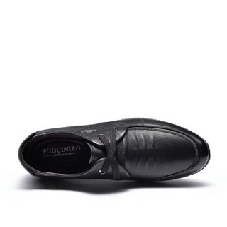Fuguiniao 富贵鸟 男士时尚休闲鞋头层牛皮系带时尚舒适 S993715  黑色  40