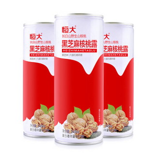 恒大 黑芝麻核桃露 复合植物蛋白饮料 240ml*20罐整箱