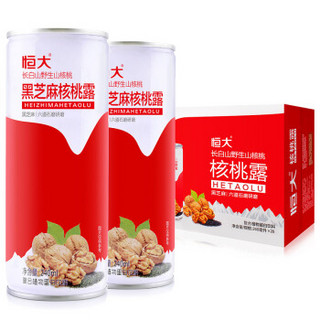 恒大 黑芝麻核桃露 复合植物蛋白饮料 240ml*20罐整箱