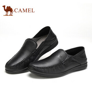 CAMEL 骆驼 柔软牛皮百搭商务休闲皮鞋 A912211480 黑色 40