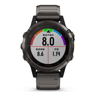 GARMIN 佳明 fenix 5 Plus 多功能心率腕表 银黑色英文版