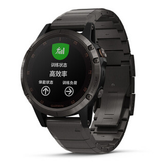 GARMIN 佳明 fenix 5 Plus 多功能心率腕表 银黑色英文版