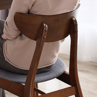家逸餐桌 实木可伸缩长方形饭桌 现代简约橡胶木一桌四椅