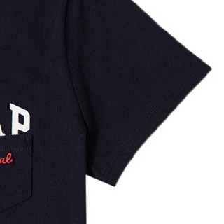 Gap旗舰店 女装 夏季短袖T恤打底衫 圆领内搭logo上衣 452746 海军蓝色 165/88A(S)