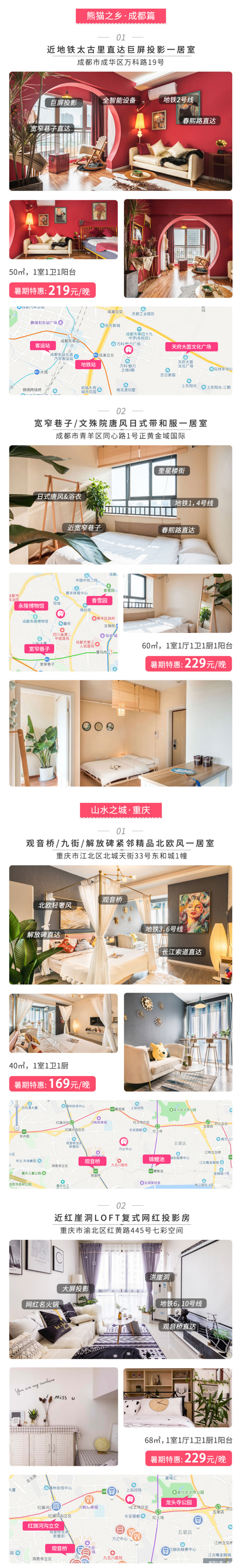飞猪 全民之选：成都/重庆20家民宿1晚 周末可用，近景点，不约可退