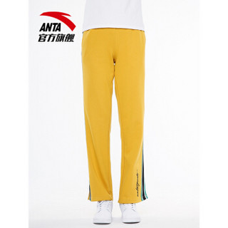 ANTA 安踏 女裤新款针织运动长裤条纹撞色潮流运动裤 KK1004黄色 2XL(女180) 96918747-2