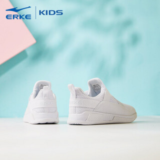 鸿星尔克（ERKE）女童鞋儿童运动鞋大童魔术贴透气跑鞋休闲鞋 64119120070 正白 32码