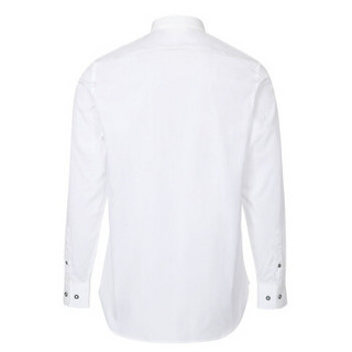BURBERRY 巴宝莉 男士白色混纺撞色纽扣长袖衬衫 80049591 L