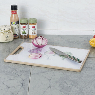 希尔（SHALL）美图砧板 家用厨房双面菜板防滑带支架塑料案板宝宝辅食切菜板 3908