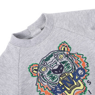 KENZO KIDS 高田贤三 奢侈品童装 儿童灰色混纺虎头图案连体衣 KM32507 25 9M/71cm/