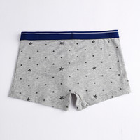 ROMON 罗蒙 男士内裤男四角裤中腰纯色弹力宽松短裤4条装 M4062 条纹印花组合 XL (灰色系、XL、平角裤、棉)