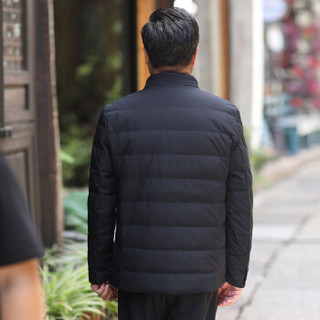 恒源祥羽绒服中老年男装休闲男士加厚2018年冬季新款立领外套 黑色 XL(180/96A)