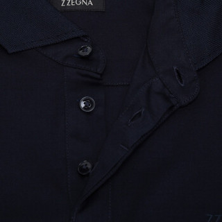 Z ZEGNA 杰尼亚 奢侈品 男士海军蓝棉质长袖POLO衫 VR348 ZZ759 B09 XL码