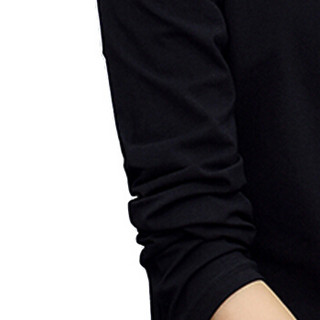 猫人 MiiOW T恤男2019春季新款圆领韩版潮流百搭长袖T恤男KC-W21黑色XL