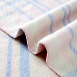 全棉时代 毯子 棉毯盖毯 色织棉毯150*200cm  粉蓝维尼格 1件装