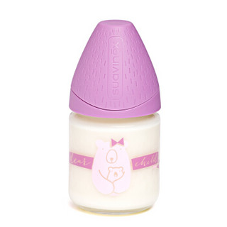 苏维妮（suavinex）奶瓶 新生儿婴幼儿奶瓶进口 奶瓶宽口径 0个月以上 启明星紫色小熊 120ml
