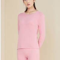 YOUR SUN 宜而爽 女士保暖内衣纯棉秋衣秋裤套装基础薄款圆领大码 M/160