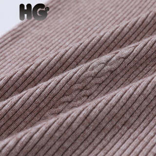 HG冬季新款高领毛衣女韩版修身加厚保暖提花纹打底衫百搭 红色 170/92A/XL