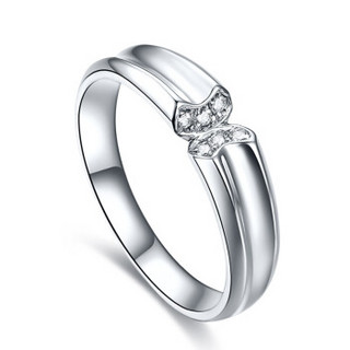 鸣钻国际 宠爱 钻石对戒 白18k金钻戒 结婚求婚戒指 情侣款