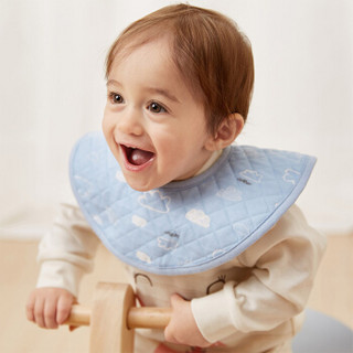 威尔贝鲁(WELLBER)婴儿围嘴 宝宝口水巾可旋转 新生儿夏季小围兜棉防水 铅笔3条装