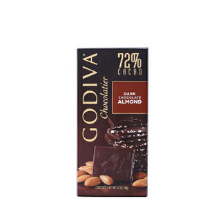 GODIVA 歌帝梵 72%可可扁桃仁黑巧克力排块 100g 盒装