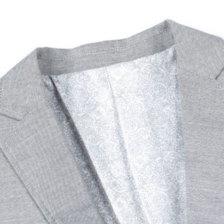 雅鹿 男休闲西服 商务韩版修身上衣正装纯色二粒扣长袖外套 18591004 灰色 165
