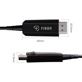 菲伯尔(FIBBR)光纤DP高清线 1.4版 8K视频线4K 144HZ刷新率电竞线DisplayPort公对公 黑色 1.5米
