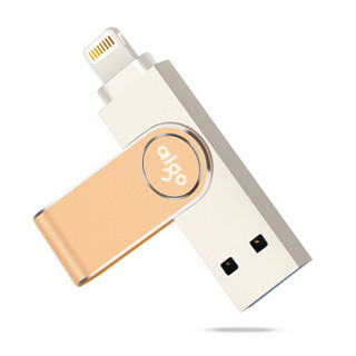 爱国者（aigo）128GB Lightning USB3.0 苹果U盘 U365 金色 密码保护 苹果官方MFI认证 手机电脑两用