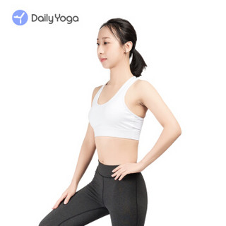 每日瑜伽 Daily Yoga 新款运动内衣 浅月跑步防震瑜伽健身bra 镂空美背紧身速干瑜伽内衣 朱玉白 L码