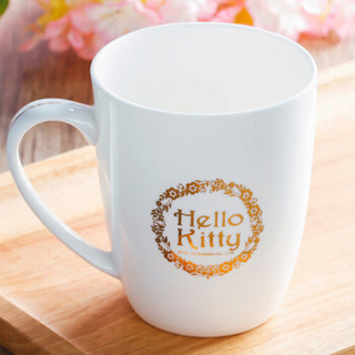 Para Ella HELLO KITTY马克杯咖啡杯子 陶瓷杯水杯创意情侣牛奶瓷风早晨奶茶杯 金色花影 301-400ML