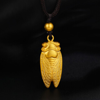 商品周六福 珠宝男款金蝉足金黄金吊坠 古法黄金aa043499 金重约21.9g