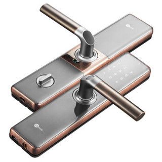 联想Lecoo R1 指纹锁智能锁电子密码锁支持无线蓝牙磁卡 家用防盗防小黑盒 红古铜 王力锁体
