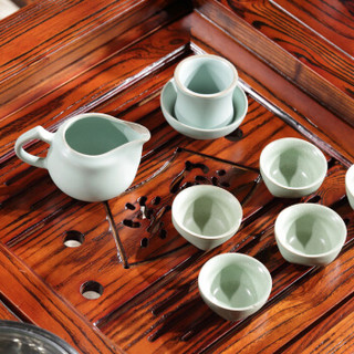 奈高榆木功夫茶桌家用中式实木茶桌椅组合马到成功茶台一桌五椅1500*800*720