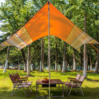 喜马拉雅 户外烧烤桌 野营露营自驾游桌椅套装折叠便携沙滩公园休闲桌子 四人套装 HF170701