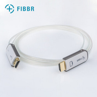 菲伯尔（FIBBR）crystal系列 光纤HDMI高清线 4K60HZ 3D超清 电脑电视投影仪家庭影院连接线 白色透明 1米