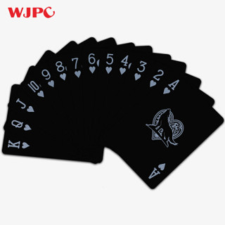  望京扑克 WJPC 新款WOLF狼牌黑色塑料防水扑克花切花式创意扑克牌近景魔术牌
