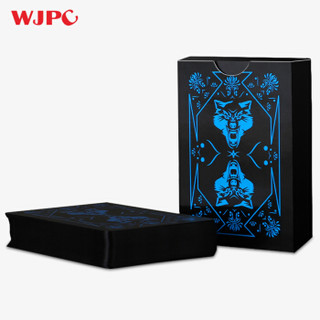  望京扑克 WJPC 新款WOLF狼牌黑色塑料防水扑克花切花式创意扑克牌近景魔术牌