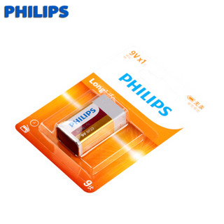 飞利浦（PHILIPS）9V碳性电池10粒（1粒*10卡）九伏6F22方形 适用于遥控器/玩具/无线麦克风/报警器