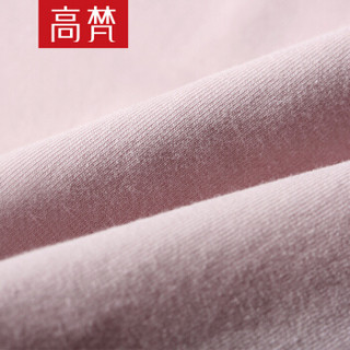 高梵夏装纯色修身棉短袖圆领T恤女时尚简约百搭上衣 G1180022 粉色 175/XXL