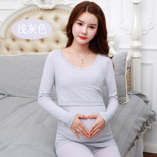 凡淑 2018冬季新品女装加厚保暖内衣套装哺乳衣喂奶衣月子服 HCJR887FSTZR 887孕妇加绒大红色 均码