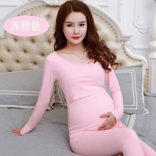 凡淑 2018冬季新品女装加厚保暖内衣套装哺乳衣喂奶衣月子服 HCJR887FSTZR 887孕妇加绒大红色 均码