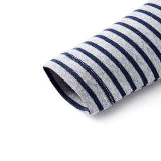 全棉时代 男幼童针织罗纹条纹打底衫120/56(建议6-7岁) 深蓝细条1件装