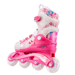 动感（ACTION）溜冰鞋儿童套装轮滑鞋成人闪光旱冰鞋滑冰鞋男女直排滑轮鞋PW-116 粉单鞋 L/38-41