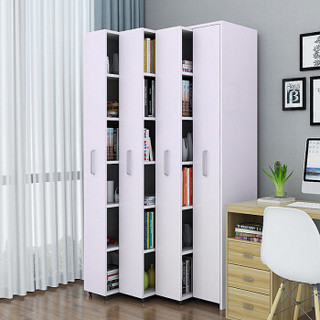 中伟新款板式储物书柜简约现代移动书架自由组合收纳抽拉柜1.2米高4列