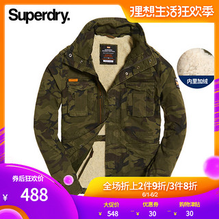 英国Superdry极度干燥秋冬新品男士加绒厚款迷彩时尚夹克外套 *3件