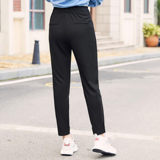 纤麦（xianmai）991095916 大码女装裤子显瘦运动休闲哈伦裤九分裤 黑色 4XL